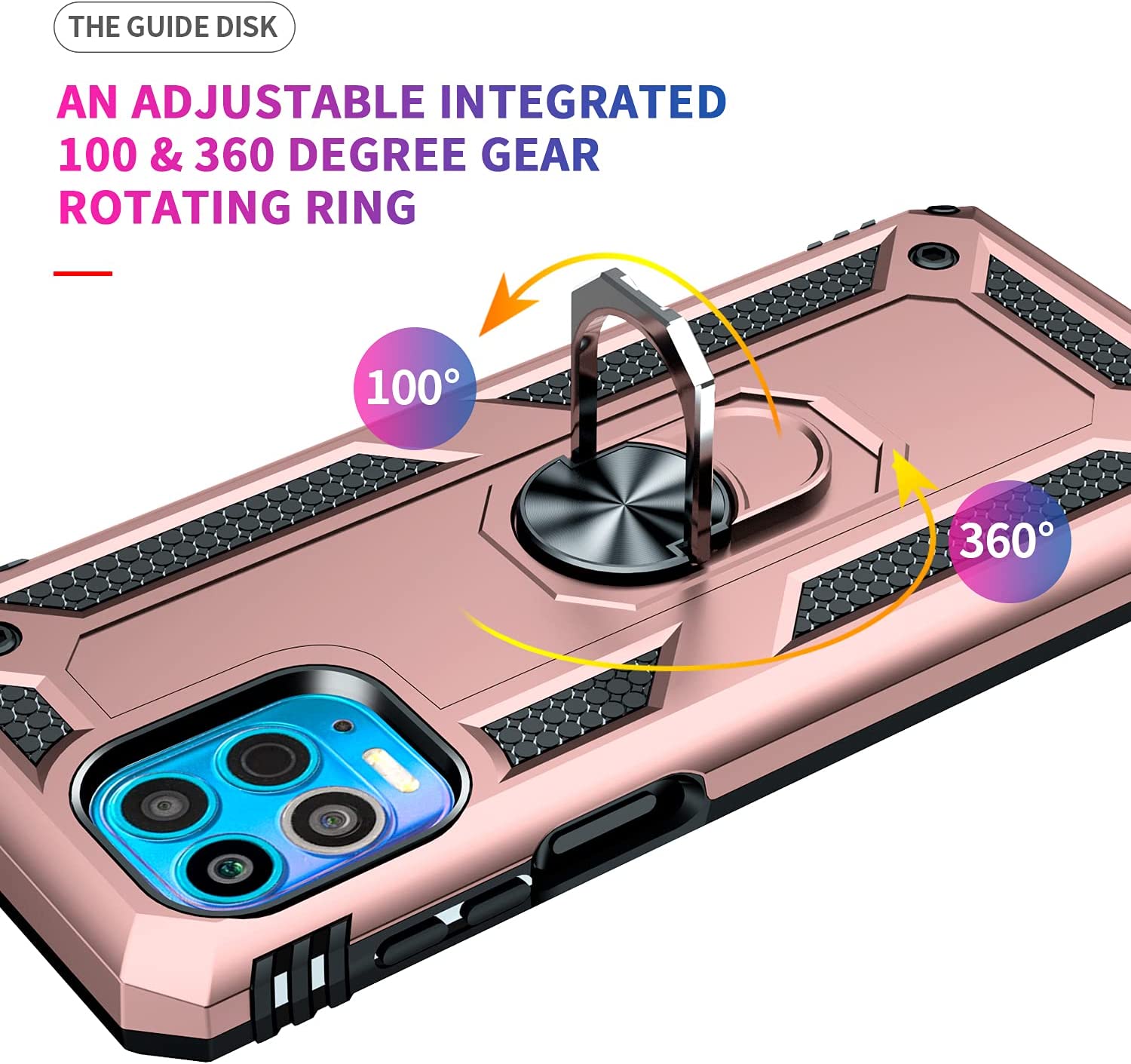 Protectores para celular  para Motorola  MOTO G100 Funda reforzada con anillo v2 Rosa